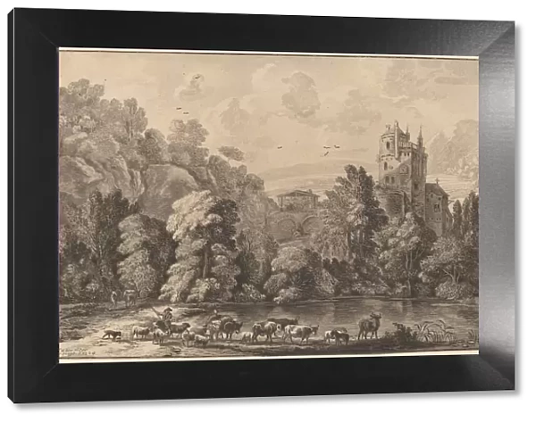 Valley with an Aged Castle, 1784, published 1786. Creator: Cornelis Brouwer
