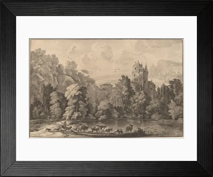 Framed Print : Valley with an Aged Castle, 1784, published 1786. Creator: Cornelis Brouwer Framed Print : Valley with an Aged Castle, 1784, published 1786. Creator: Cornelis Brouwer