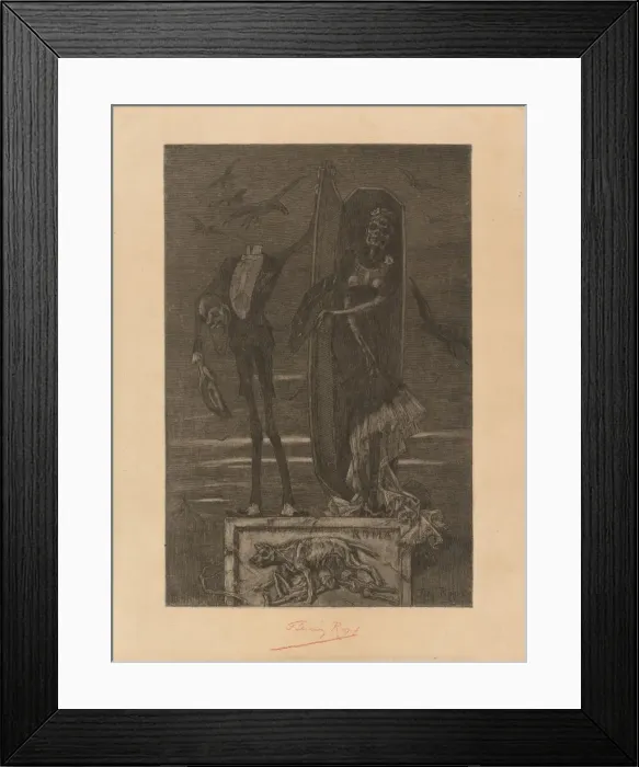 Framed Print : Le Vice supreme: Frontispiece, 1884. Creator: Felicien Rops Framed Print : Le Vice supreme: Frontispiece, 1884. Creator: Felicien Rops