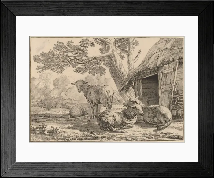 Framed Print : Sheepcote, 1781, published 1787. Creator: Cornelis Brouwer Framed Print : Sheepcote, 1781, published 1787. Creator: Cornelis Brouwer
