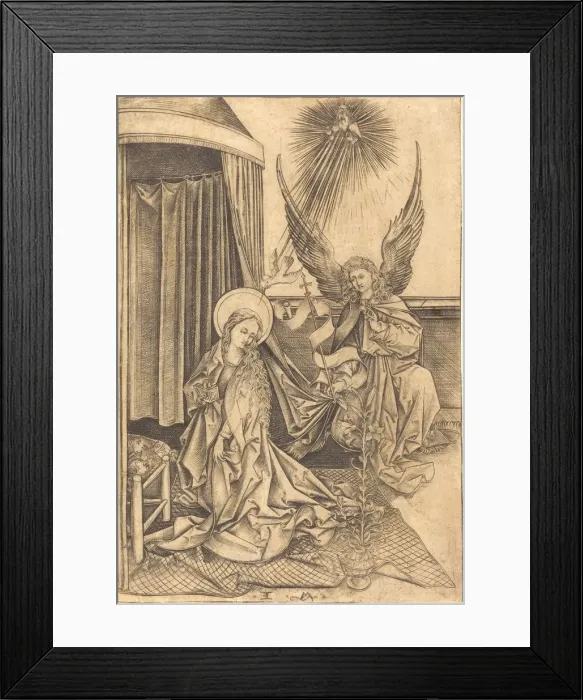 Framed Print : The Annunciation, c. 1480 / 1490. Creator: Israhel van Meckenem Framed Print : The Annunciation, c. 1480 / 1490. Creator: Israhel van Meckenem