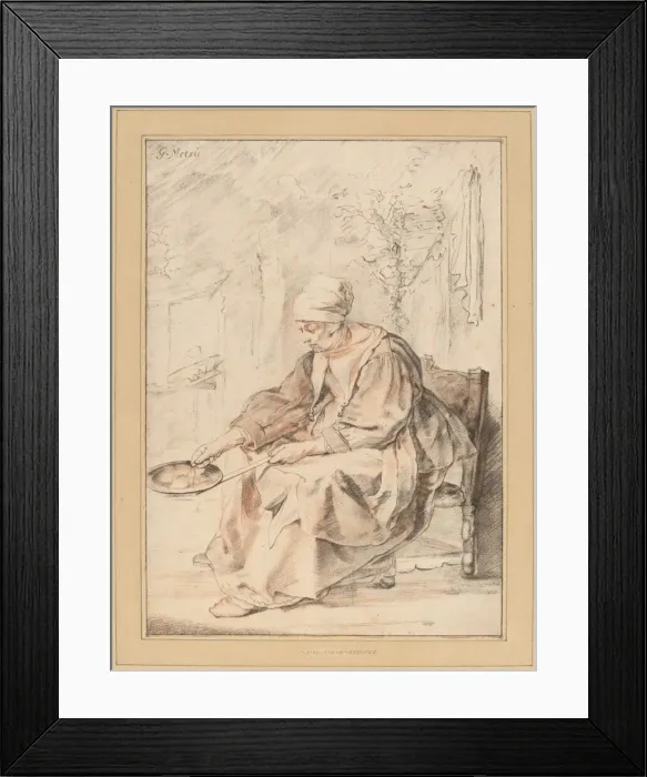 Framed Print : Pancake Woman, 1768. Creator: Johannes Kornlein Framed Print : Pancake Woman, 1768. Creator: Johannes Kornlein