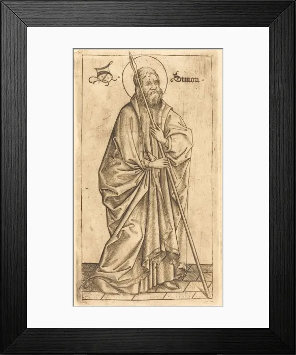 Framed Print : Saint Thomas (?) or Saint Simon (?), c. 1470 / 1480. Creator: Israhel van Meckenem Framed Print : Saint Thomas (?) or Saint Simon (?), c. 1470 / 1480. Creator: Israhel van Meckenem