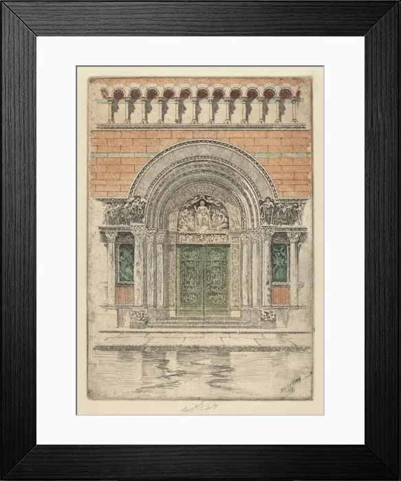 Framed Print : The Door, St. Bartholomew s, 1909. Creator: Charles Frederick William Mielatz Framed Print : The Door, St. Bartholomew s, 1909. Creator: Charles Frederick William Mielatz