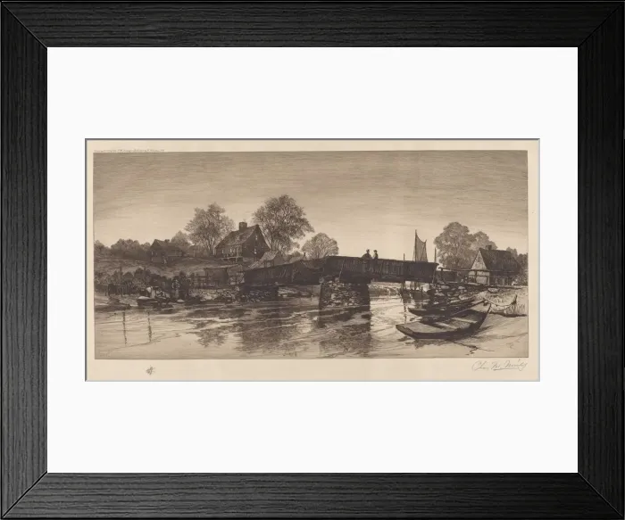 Framed Print : Untitled (Old Bridge), 1888. Creator: Charles Frederick William Mielatz