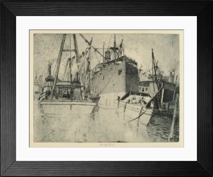 Framed Print : Chelsea Docks, Loading the Ship, 1907. Creator: Charles Frederick William Mielatz Framed Print : Chelsea Docks, Loading the Ship, 1907. Creator: Charles Frederick William Mielatz