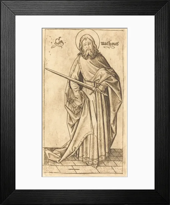 Framed Print : Saint Paul (?) or Saint Matthew (?), c. 1470 / 1480. Creator: Israhel van Meckenem Framed Print : Saint Paul (?) or Saint Matthew (?), c. 1470 / 1480. Creator: Israhel van Meckenem