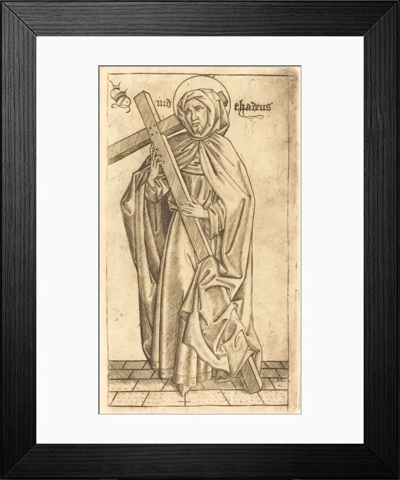 Framed Print : Saint Judas Thaddeus (?) or Saint Simon (?), c. 1470 / 1480. Creator: Israhel van Meckenem Framed Print : Saint Judas Thaddeus (?) or Saint Simon (?), c. 1470 / 1480. Creator: Israhel van Meckenem