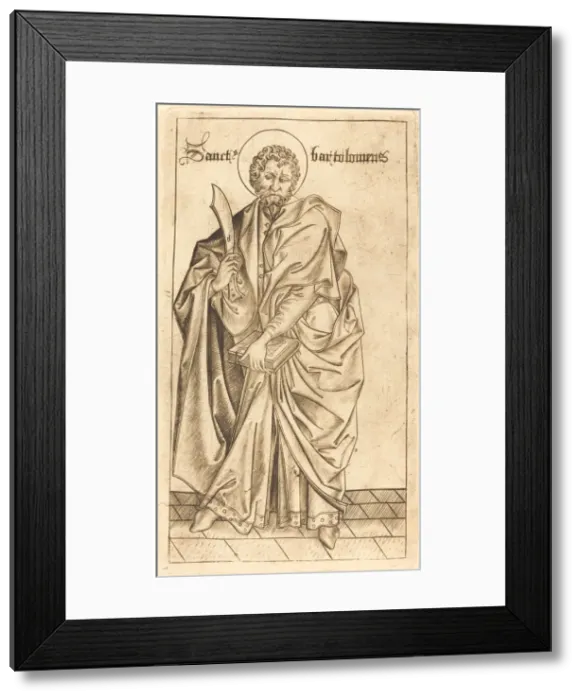 Framed Print : Saint Bartholomew, c. 1470 / 1480. Creator: Israhel van Meckenem Framed Print : Saint Bartholomew, c. 1470 / 1480. Creator: Israhel van Meckenem