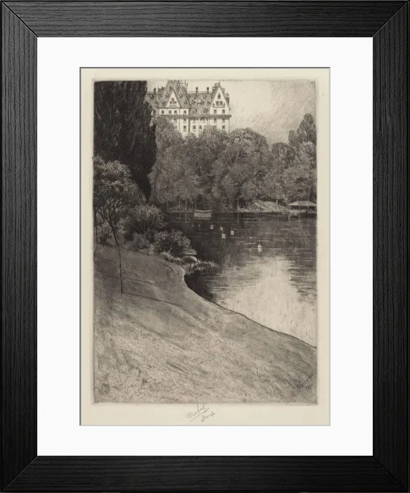Framed Print : Bit of Central Park, probably 1918. Creator: Charles Frederick William Mielatz Framed Print : Bit of Central Park, probably 1918. Creator: Charles Frederick William Mielatz