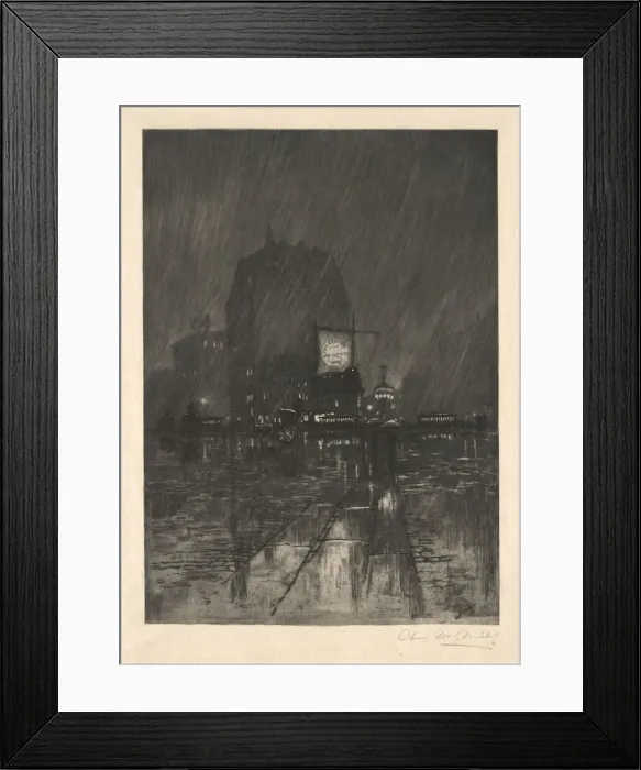 Framed Print : A Rainy Night, Madison Square, 1890. Creator: Charles Frederick William Mielatz Framed Print : A Rainy Night, Madison Square, 1890. Creator: Charles Frederick William Mielatz