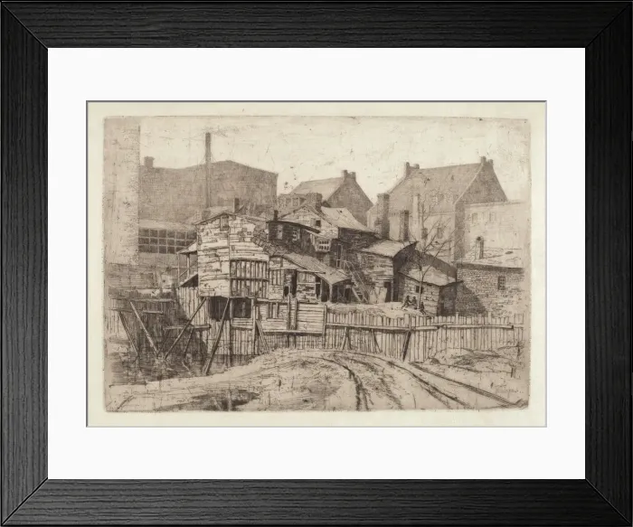 Framed Print : Untitled (Wooden House in City), 1880s. Creator: Charles Frederick William Mielatz Framed Print : Untitled (Wooden House in City), 1880s. Creator: Charles Frederick William Mielatz