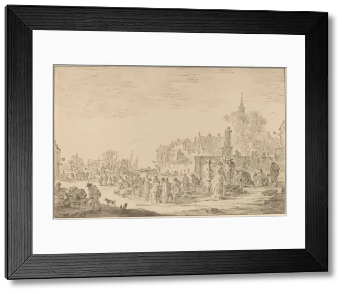Framed Print : Fish Market, 1767. Creator: Cornelis Ploos van Amstel Framed Print : Fish Market, 1767. Creator: Cornelis Ploos van Amstel