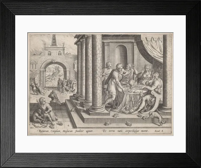 Framed Print : The Plague of Frogs, c. 1585. Creator: Johann Sadeler I Framed Print : The Plague of Frogs, c. 1585. Creator: Johann Sadeler I