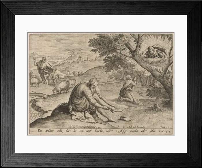 Framed Print : God Appearing to Moses, 1585. Creator: Johann Sadeler I Framed Print : God Appearing to Moses, 1585. Creator: Johann Sadeler I