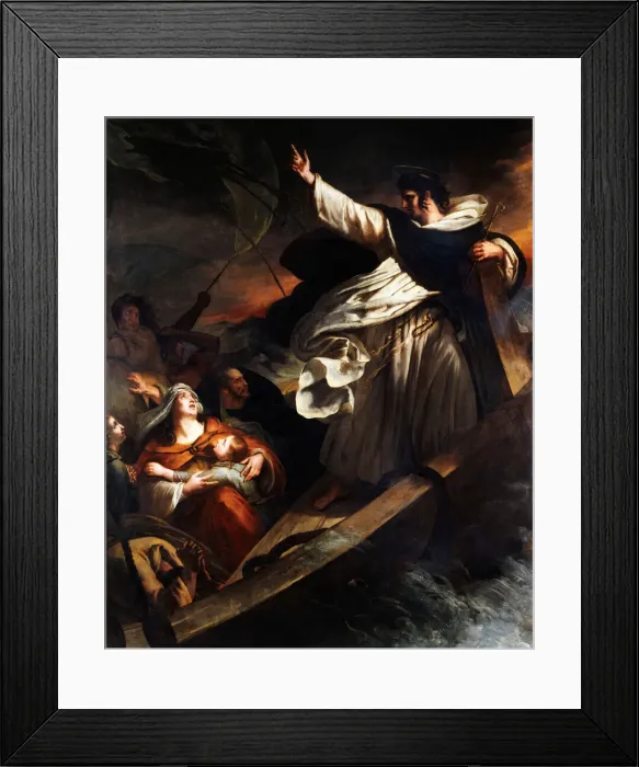 Framed Print : Saint Thomas Aquinas preaches trust in God during the storm, 1823 Framed Print : Saint Thomas Aquinas preaches trust in God during the storm, 1823