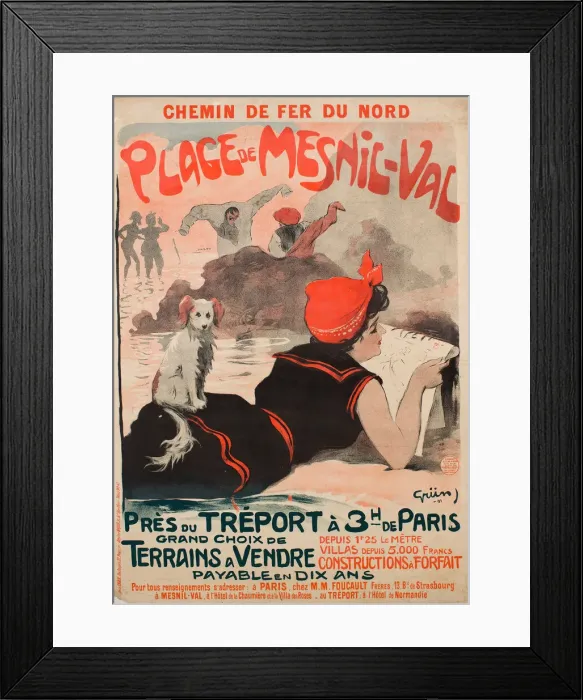 Framed Print : Chemin de fer du Nord. Plage de Mesnil-Val, 1901. Creator: Grün Framed Print : Chemin de fer du Nord. Plage de Mesnil-Val, 1901. Creator: Grün