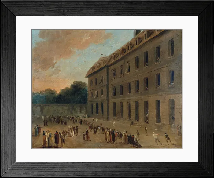 Framed Print : The prisoners of Saint-Lazare, ca 1794. Creator: Robert, Hubert (1733-1808)