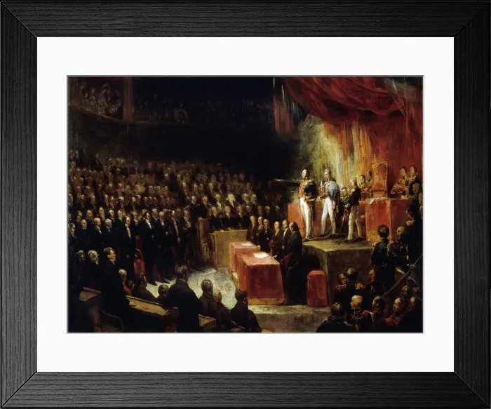 Framed Print : Louis-Philippe takes the oath on the constitution before the chambers on August 9, 1830 Framed Print : Louis-Philippe takes the oath on the constitution before the chambers on August 9, 1830