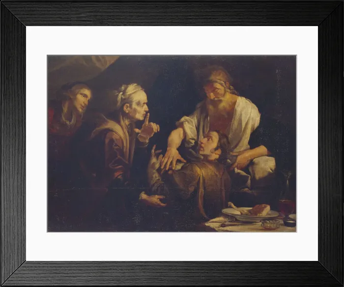 Framed Print : Isaac Blessing Jacob, 1640s. Creator: Assereto, Gioacchino (1600-1649) Framed Print : Isaac Blessing Jacob, 1640s. Creator: Assereto, Gioacchino (1600-1649)