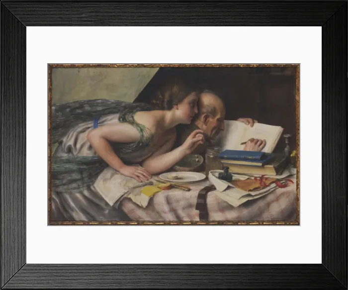 Framed Print : The poet and his muse, 1925. Creator: Schwarzschild, Alfred (1874-1948) Framed Print : The poet and his muse, 1925. Creator: Schwarzschild, Alfred (1874-1948)