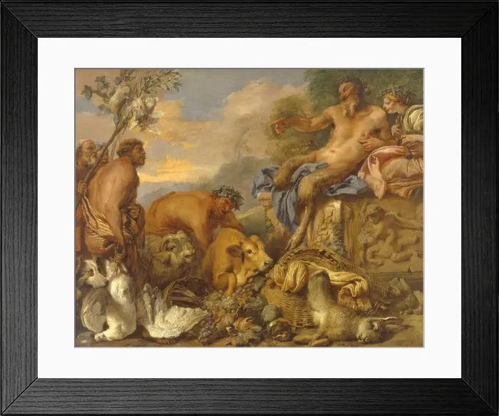 Framed Print : Satyrs Bringing their Gifts, Early 1640s. Creator: Castiglione Framed Print : Satyrs Bringing their Gifts, Early 1640s. Creator: Castiglione