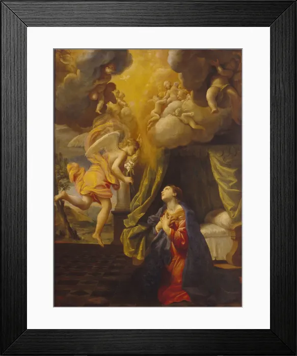 Framed Print : The Annunciation, c. 1615. Creator: Lanfranco, Giovanni (1582-1647) Framed Print : The Annunciation, c. 1615. Creator: Lanfranco, Giovanni (1582-1647)