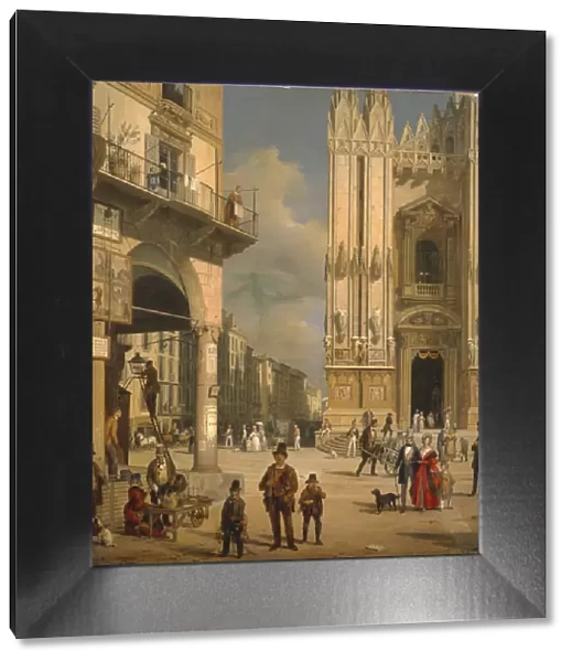 Piazza del Duomo, Milan, 1840. Creator: Inganni, Angelo (1807-1880)