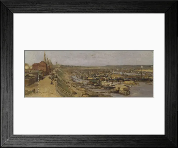 Framed Print : View of Rybinsk, 1886. Creator: Maximov, Vasili Maximovich (1844-1911) Framed Print : View of Rybinsk, 1886. Creator: Maximov, Vasili Maximovich (1844-1911)