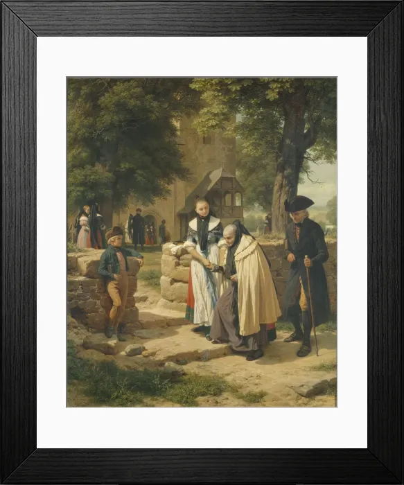 Framed Print : Brunswick Peasants Going to a Church, 1855. Creator: Meyerheim Framed Print : Brunswick Peasants Going to a Church, 1855. Creator: Meyerheim