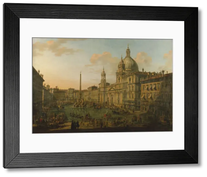 Framed Print : The Piazza Navona in Rome, Early 1740s. Creator: Bellotto, Bernardo (1720-1780) Framed Print : The Piazza Navona in Rome, Early 1740s. Creator: Bellotto, Bernardo (1720-1780)