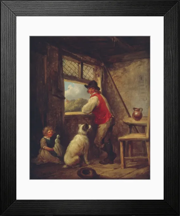 Framed Print : Peasant at a Window, Early 1790s. Creator: Morland, George (1736-1804) Framed Print : Peasant at a Window, Early 1790s. Creator: Morland, George (1736-1804)