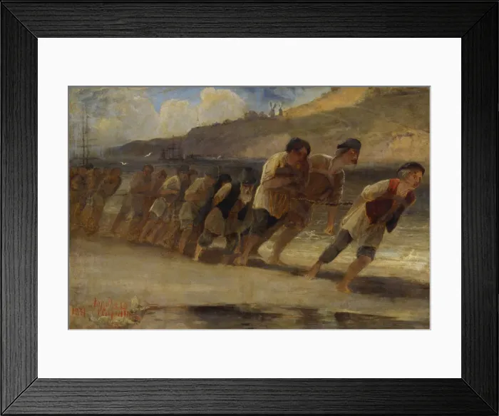 Framed Print : Burlaks on the Volga, 1871. Creator: Savrasov, Alexei Kondratyevich (1830-1897) Framed Print : Burlaks on the Volga, 1871. Creator: Savrasov, Alexei Kondratyevich (1830-1897)