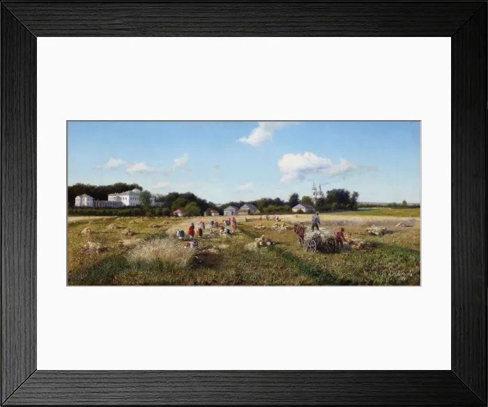 Framed Print : Harvest, 1884. Creator: Kiselev, Alexander Alexeyevich (1855-after 1918) Framed Print : Harvest, 1884. Creator: Kiselev, Alexander Alexeyevich (1855-after 1918)
