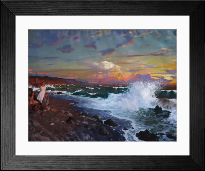 Framed Print : Sunset. Sea shore, Early 20th cen. Creator: Bobrovsky, Grigori Mikhailovich (1873-1942) Framed Print : Sunset. Sea shore, Early 20th cen. Creator: Bobrovsky, Grigori Mikhailovich (1873-1942)