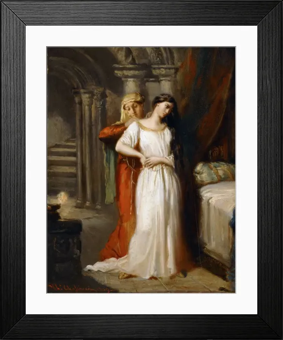Framed Print : Desdemona Retiring to her Bed, 1849. Creator: Chasseriau, Theodore (1819-1856) Framed Print : Desdemona Retiring to her Bed, 1849. Creator: Chasseriau, Theodore (1819-1856)