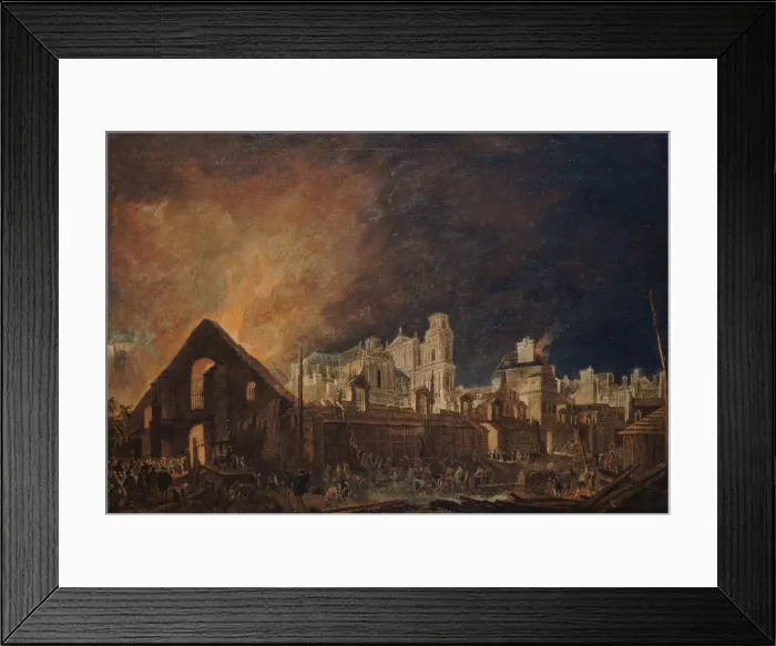 Framed Print : The Foire Saint-Germain after the fire of the night of 16 to 17 March 1762, 1762 Framed Print : The Foire Saint-Germain after the fire of the night of 16 to 17 March 1762, 1762