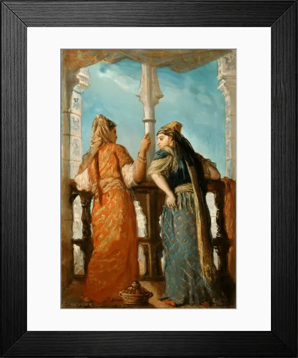 Framed Print : Jewish Women at the Balcony, Algiers, 1849. Creator: Chasseriau Framed Print : Jewish Women at the Balcony, Algiers, 1849. Creator: Chasseriau