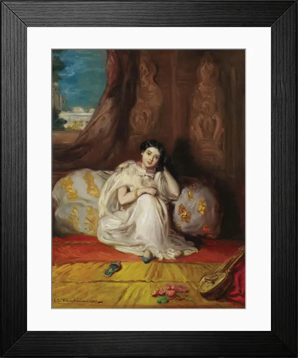 Framed Print : Jeune fille mauresque, assise dans un riche interieur (Almee), 1853 Framed Print : Jeune fille mauresque, assise dans un riche interieur (Almee), 1853