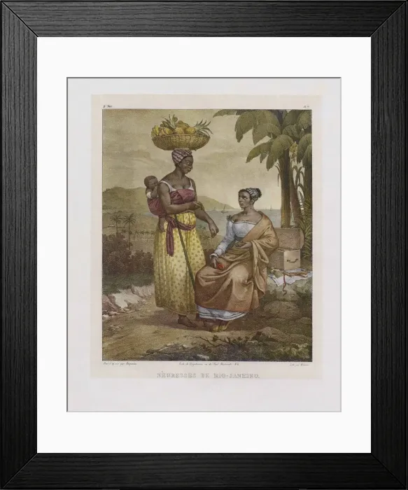Framed Print : Black women from Rio de Janeiro. From Malerische Reise in Brasilien, 1835 Framed Print : Black women from Rio de Janeiro. From Malerische Reise in Brasilien, 1835