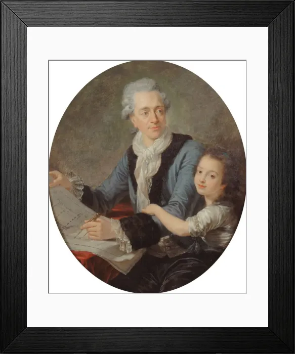 Framed Print : Portrait of the Architect Claude Nicolas Ledoux (1736-1806) with his daughter, ca 1782 Framed Print : Portrait of the Architect Claude Nicolas Ledoux (1736-1806) with his daughter, ca 1782