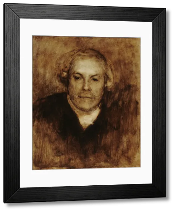 Framed Print : Portrait of Edmond de Goncourt (1822-1896), c. 1880. Creator: Carriere Framed Print : Portrait of Edmond de Goncourt (1822-1896), c. 1880. Creator: Carriere