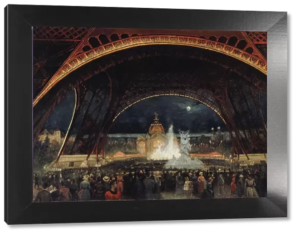 Fete de nuit al Exposition universelle de 1889, sous la tour Eiffel, c. 1889