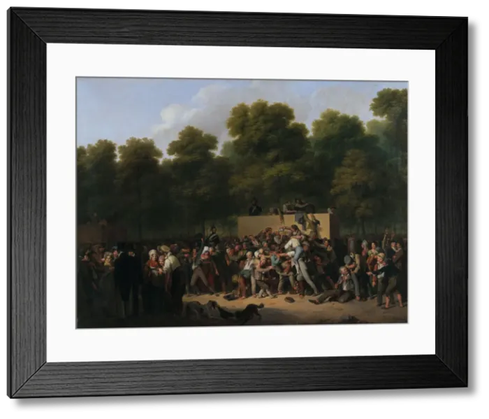 Framed Print : Distribution of wine and food on the Champs-Elysees on the occasion of King s Framed Print : Distribution of wine and food on the Champs-Elysees on the occasion of King s