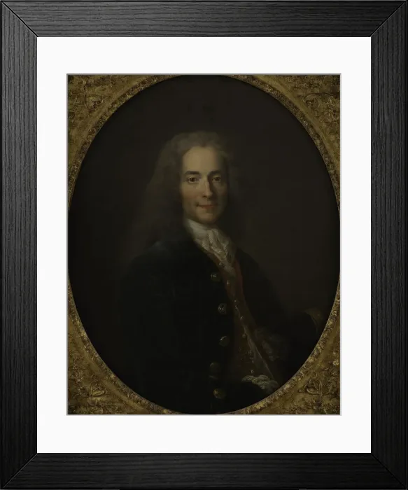 Framed Print : Portrait of Voltaire (1694-1778) in 1718, ca 1718-1724. Creator: Largilliere Framed Print : Portrait of Voltaire (1694-1778) in 1718, ca 1718-1724. Creator: Largilliere