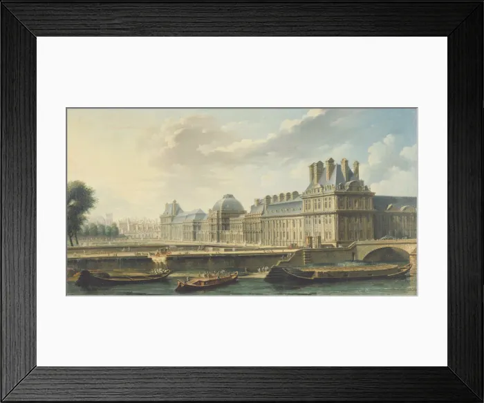 Framed Print : Le Palais des Tuileries, vu du quai d Orsay, 1757. Creator: Raguenet Framed Print : Le Palais des Tuileries, vu du quai d Orsay, 1757. Creator: Raguenet