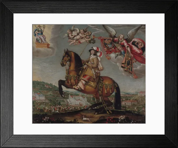 Framed Print : Equestrian Portrait of Alberte-Barbe d Ernecourt, Dame de Saint-Baslemont, c. 1630