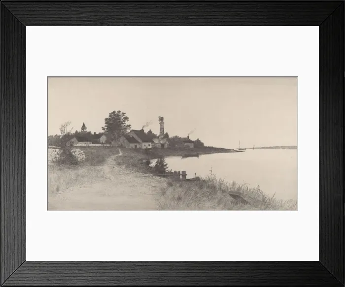 Framed Print : Untitled (Coastal Scene), 1891. Creator: John O. Anderson Framed Print : Untitled (Coastal Scene), 1891. Creator: John O. Anderson