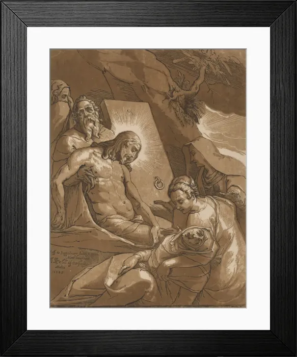 Framed Print : The Entombment, 1585. Creator: Andrea Andreani Framed Print : The Entombment, 1585. Creator: Andrea Andreani
