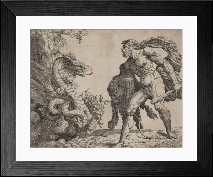 Framed Print : Hercules and the Hydra, 1552. Creator: Battista del Moro Framed Print : Hercules and the Hydra, 1552. Creator: Battista del Moro